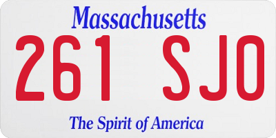 MA license plate 261SJ0