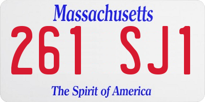 MA license plate 261SJ1