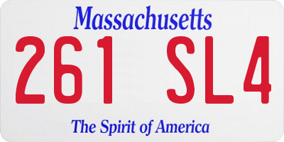 MA license plate 261SL4
