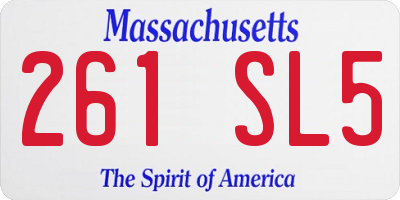 MA license plate 261SL5