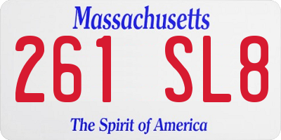 MA license plate 261SL8