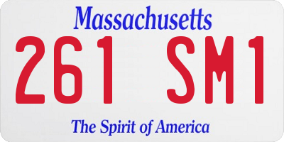 MA license plate 261SM1