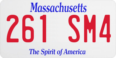 MA license plate 261SM4