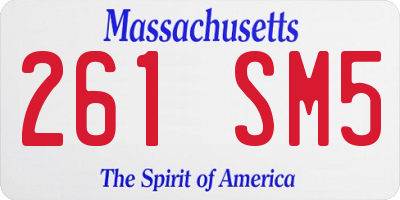 MA license plate 261SM5