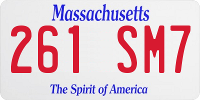 MA license plate 261SM7