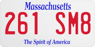 MA license plate 261SM8