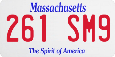 MA license plate 261SM9
