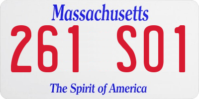 MA license plate 261SO1