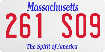 MA license plate 261SO9