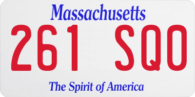 MA license plate 261SQ0