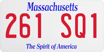 MA license plate 261SQ1