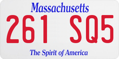 MA license plate 261SQ5