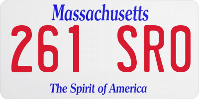 MA license plate 261SR0