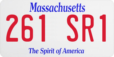 MA license plate 261SR1