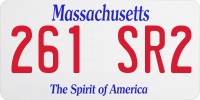 MA license plate 261SR2
