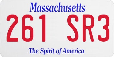MA license plate 261SR3