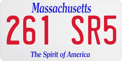 MA license plate 261SR5