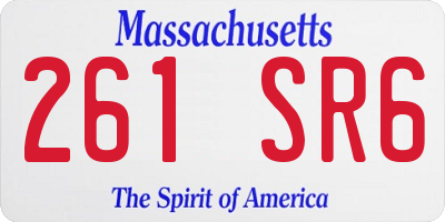 MA license plate 261SR6