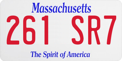 MA license plate 261SR7