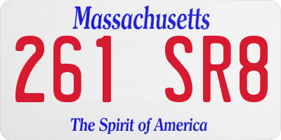MA license plate 261SR8