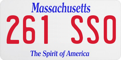 MA license plate 261SS0