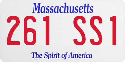 MA license plate 261SS1