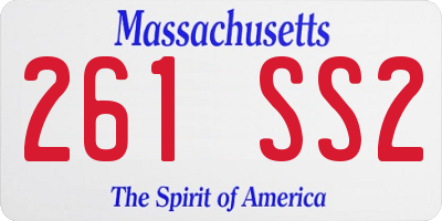 MA license plate 261SS2