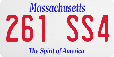 MA license plate 261SS4