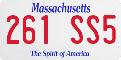 MA license plate 261SS5