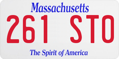 MA license plate 261ST0