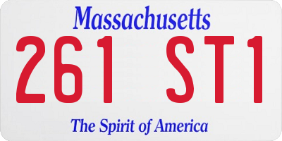 MA license plate 261ST1
