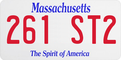 MA license plate 261ST2
