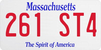 MA license plate 261ST4