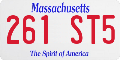 MA license plate 261ST5