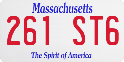 MA license plate 261ST6