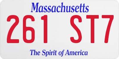 MA license plate 261ST7