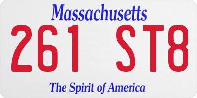 MA license plate 261ST8