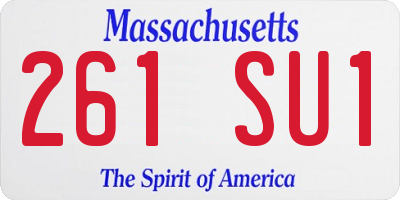 MA license plate 261SU1