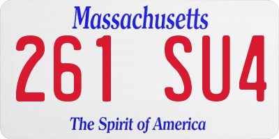 MA license plate 261SU4