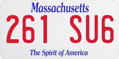 MA license plate 261SU6