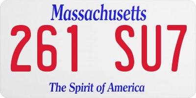 MA license plate 261SU7