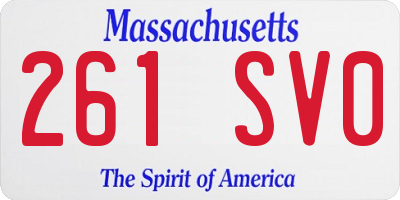 MA license plate 261SV0