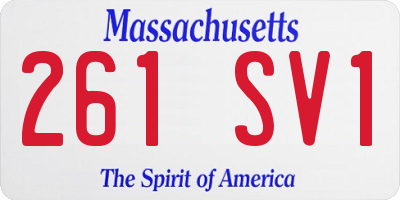 MA license plate 261SV1