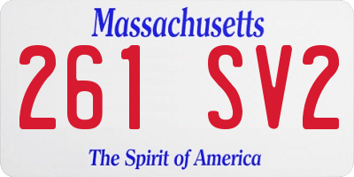MA license plate 261SV2
