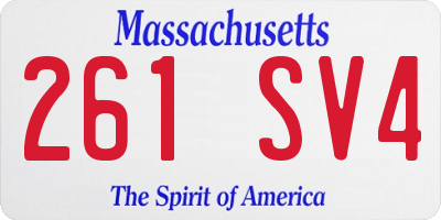 MA license plate 261SV4