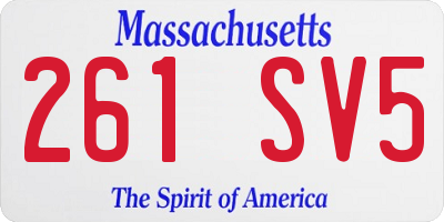 MA license plate 261SV5