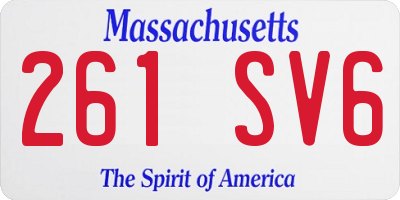 MA license plate 261SV6