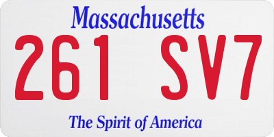 MA license plate 261SV7