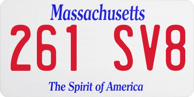 MA license plate 261SV8