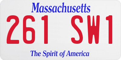 MA license plate 261SW1